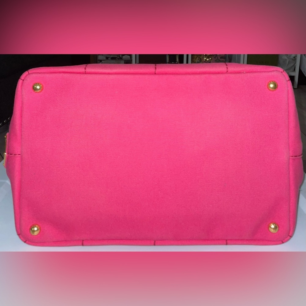 Prada Canapa classic pink denim tote bag No Detachable strap & Dustbag EUC - Picture 8 of 17